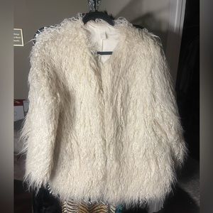 DAZZLING WHITE FUR STATEMENT COAT